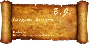Bergman Julitta névjegykártya